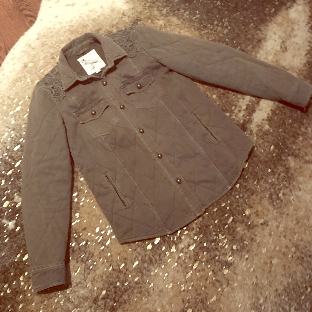 Olive green quilted jacket